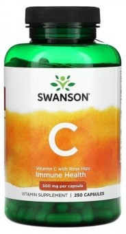 Swanson Swanson Vitamin C with Rose Hips 500 mg, 250 капс. 
